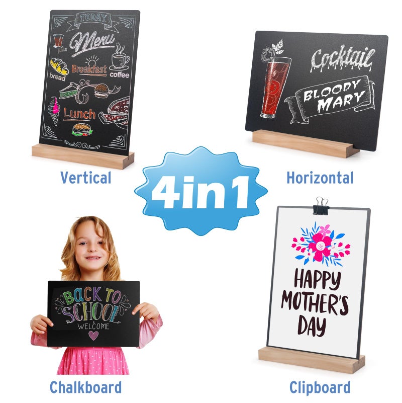 ONUPGO 8 x12 Inch Tabletop Chalkboard Sign with Base Stand, Menu Chalk Board Sign Store Food Signs, Message Boards for Party, Wedding, Tables Decoration, Bar and Restaurant - Image 4